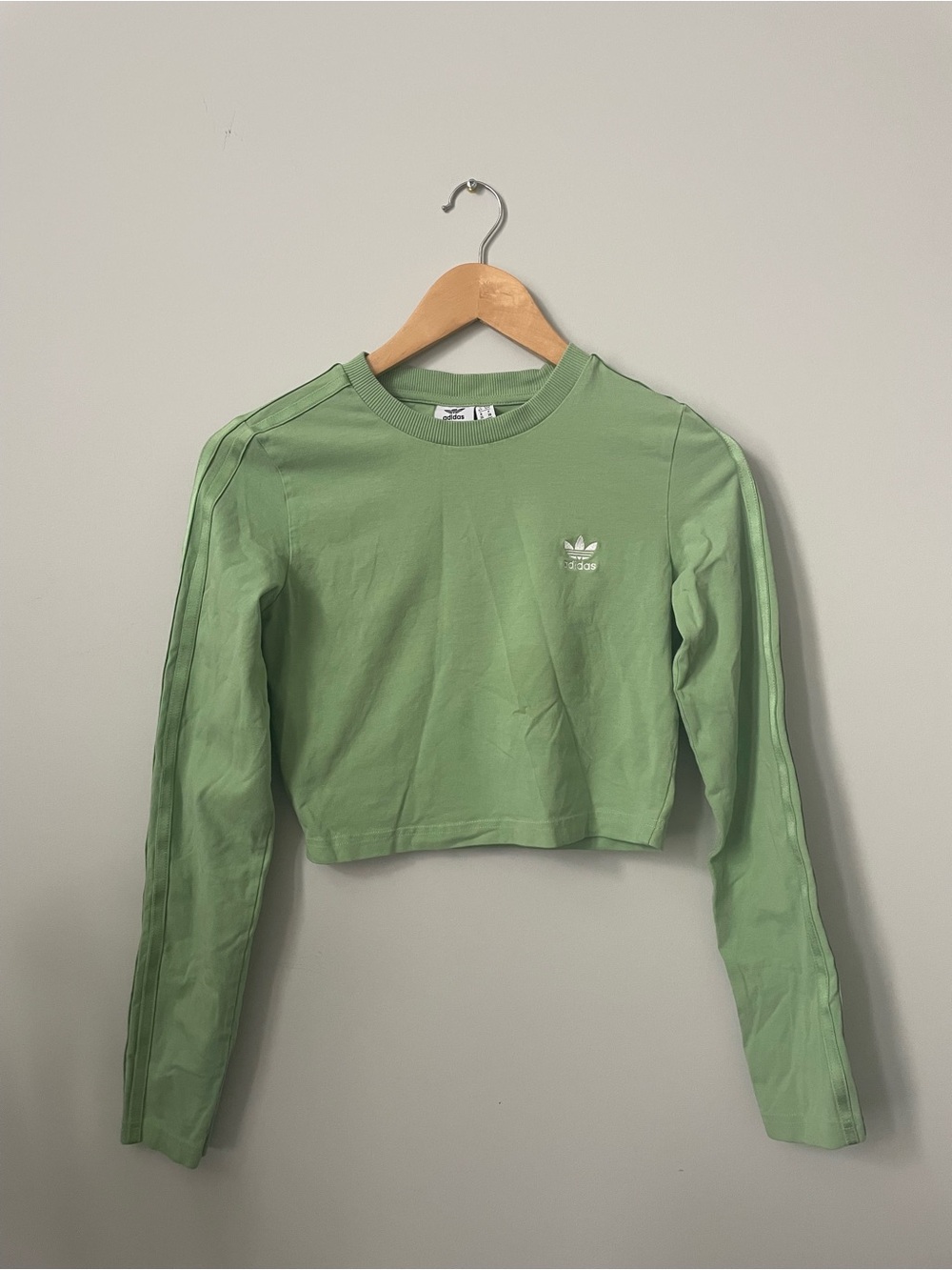Adidas Green Cropped Long-Sleeve Top • Women’s S
